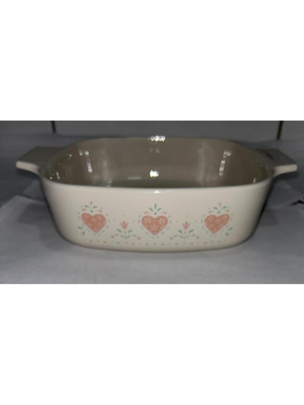 Vintage Corning Ware "Forever Yours" 1980's Pink Heart/Floral A-1-B 1 Liter